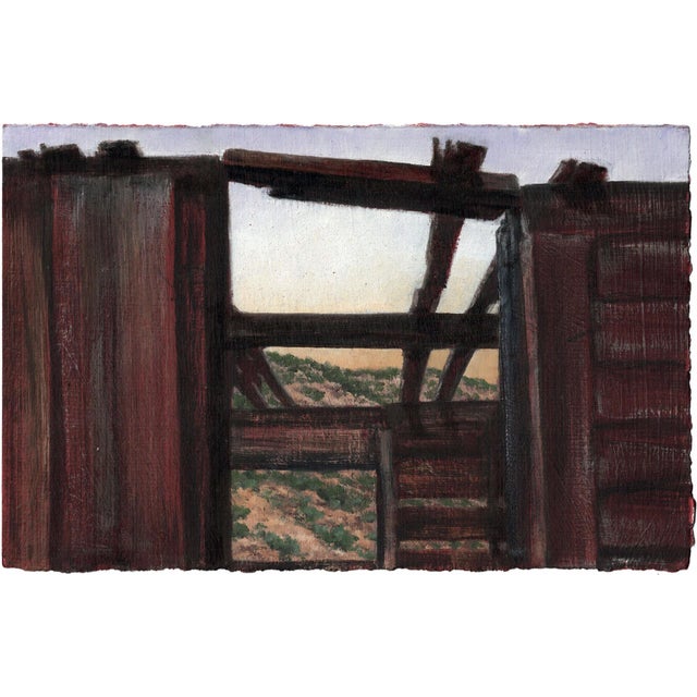 On the Road to "Nattyville" 2 by Lisa Lebofsky | Pencil and oil on paper Interior view of a dilapidated structure. For Sale