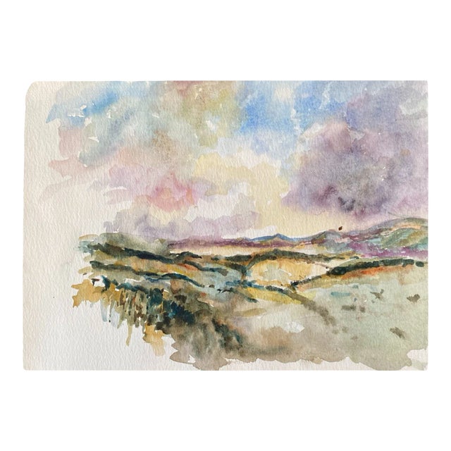 Listed British Artist Bernard Harper Wiles 1883-1966 - Landscape Watercolor Painting For Sale