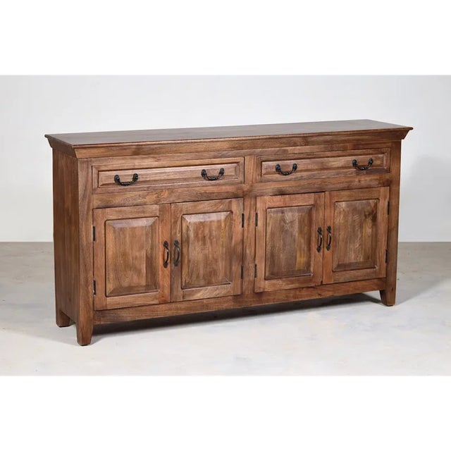 Modern Jamya 69" Solid Wood Sideboard, Rustic Brown For Sale - Image 3 of 4
