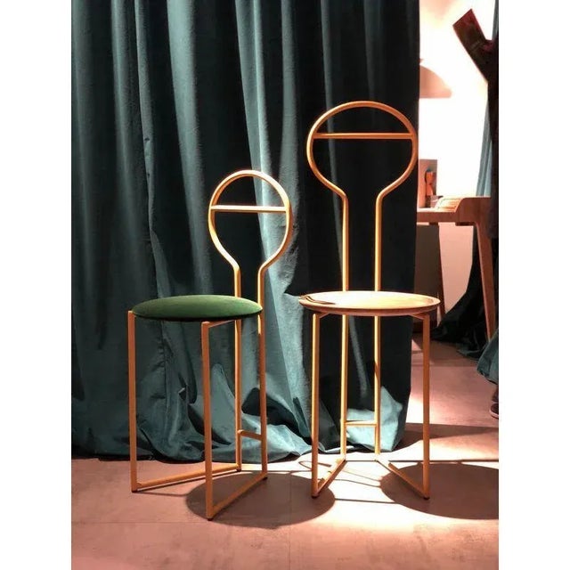 Metal Joly Chairdrobe in Gold with High Back and Pesco Velvet Seat by Colé Italia For Sale - Image 7 of 9