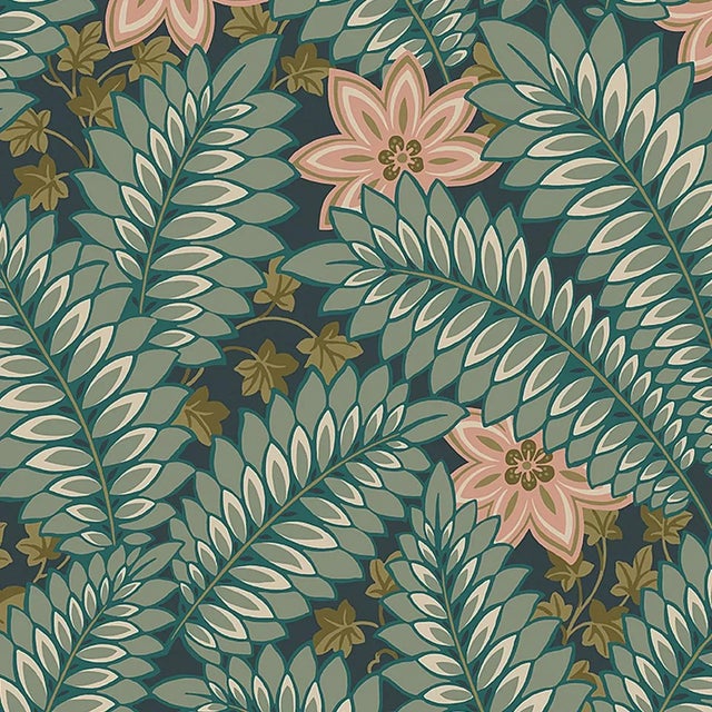Sample - Borastapeter Hidden Ivy Wallpaper in Spruce For Sale