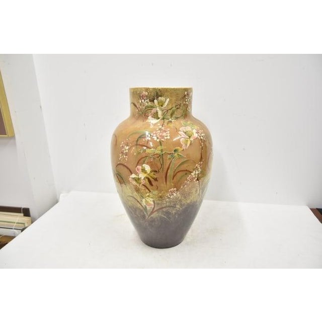 Large English Majolica Aesthetic Floor Vase For Sale - Image 10 of 13