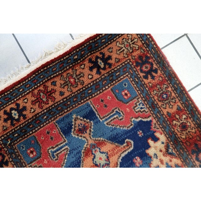 1950s, Vintage German Tribal Style Wool Rug, Geometric Medallion, 3 X 5 ...