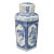 Vintage Asian Chinese Blue & White Hexagon Covered Tea Caddy Jinger Jar For Sale