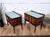 Blue Mid-Century Art Deco Italian Nightstands with Walnut Glass Top, 1950s, Set of 2 For Sale - Image 8 of 11