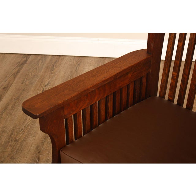 Michigan Chair Company Arts And Crafts Oak Armchair For Sale In Philadelphia - Image 6 of 18