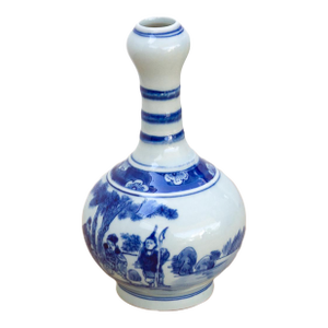 Elegant Antique Blue & White Porcelain Vase
