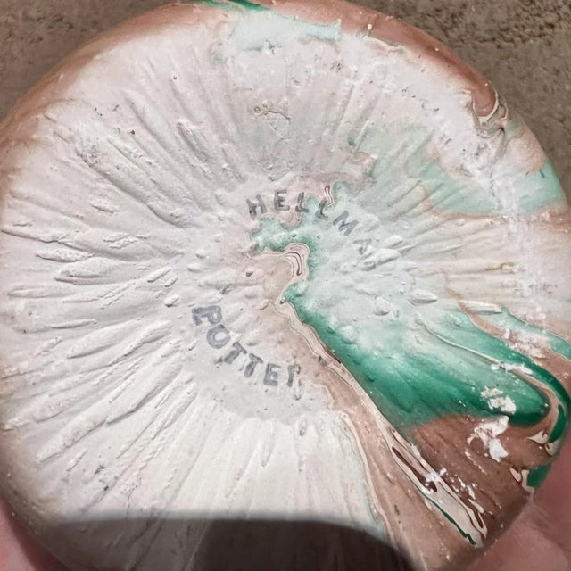 Ceramic Hellman Pottery Green Swirl Vase, Ceramic, Mid-Century Modern, Usa For Sale - Image 7 of 7