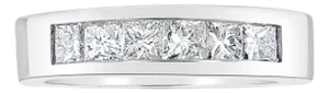 5MM Princess Cut Channel Wedding Band, Size 5