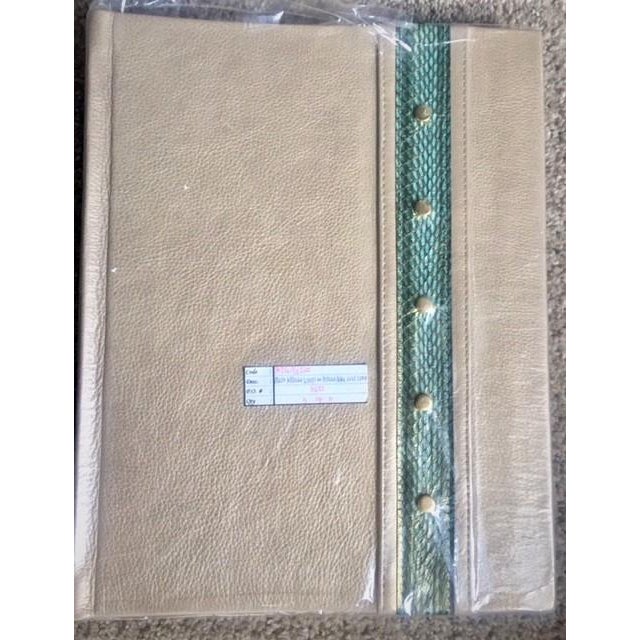 Contemporary R & Y Augousti Paris Metallic Beige Leather Photo Album, Blue Cobra Snakeskin & Gold Studs NWT For Sale - Image 3 of 18