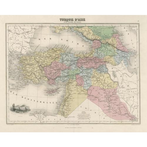 Traditional Map of Asiatic Türkiye and the Caucasus Provinces, 1873 For Sale - Image 3 of 12