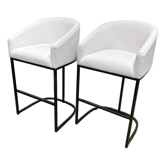 Restoration Hardware Emery Bar Stools, Pair For Sale