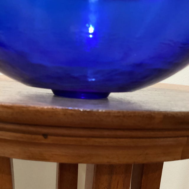 Late 20th Century Cobalt Blue Translucent Bowl For Sale - Image 4 of 13