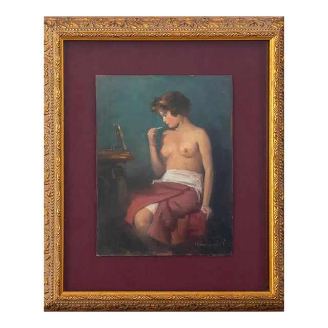 Pal Kummmerle Nude Woman Oil on Board For Sale