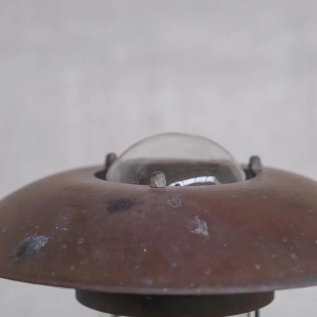 Metal Danish Copper and Glass Patinated Wall Light For Sale - Image 7 of 9