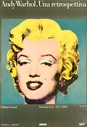 Andy Warhol Exhibition Poster Una Retrospetiva 1990 27x39 Inches on Linen