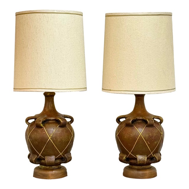 1970s Pair of Mid Century Modern Table Lamps For Sale