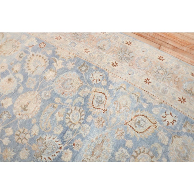 Antique Zabihi Collection Light Blue Persian Meshed Rug For Sale - Image 4 of 12