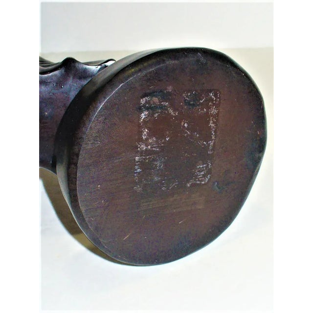 Vintage Mid 20th Century Ebony Wood Carving of Lovers Embracing For Sale - Image 11 of 12