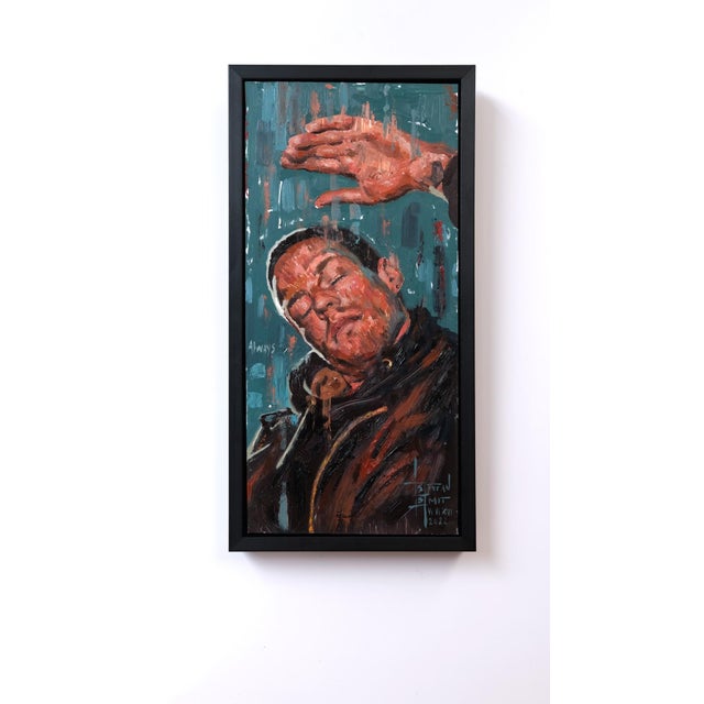 Contemporary Always by Stefan Smit | Oil on panel portrait of a man with a contemplative expression. For Sale - Image 3 of 4