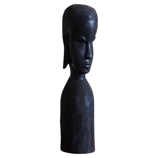 Mid-Century Handcrafted African Wooden Sculpture, 1950s For Sale - Image 14 of 14