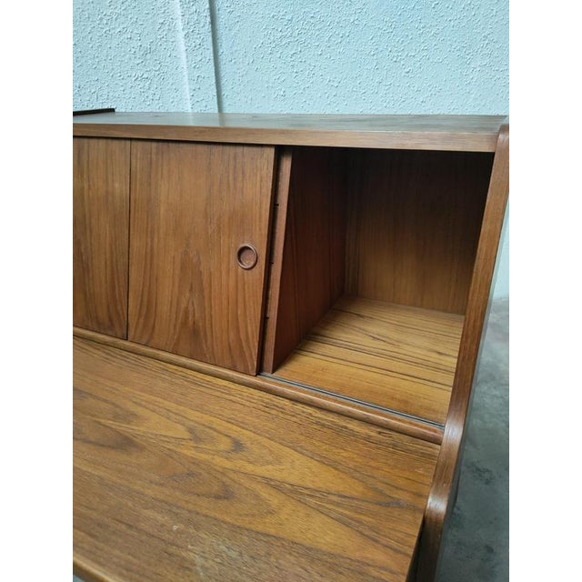Brown Mid-Century Teak Vanity Desk For Sale - Image 8 of 11