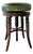 Adjustable English Mahogany Music Stool, Green Leather Seat, C. 1860 For Sale