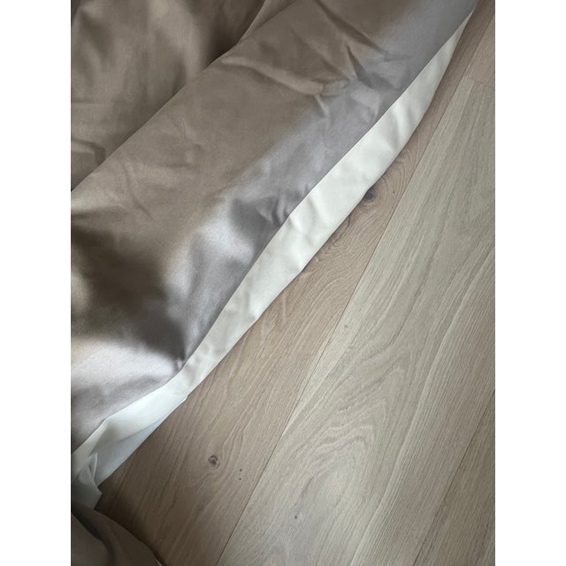 Brown Cotton Sateen Curtains With Blackout Lining, One Pair For Sale - Image 12 of 12