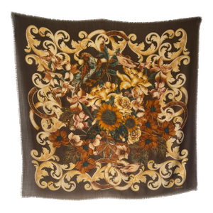 Chanel Vintage Oversize Scarf Fleurs Scagiola