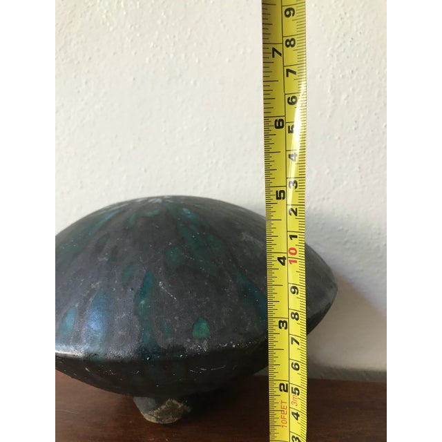 Vintage Atomic Mid Century Modern Hand Made Ceramic Ashtray For Sale - Image 9 of 10