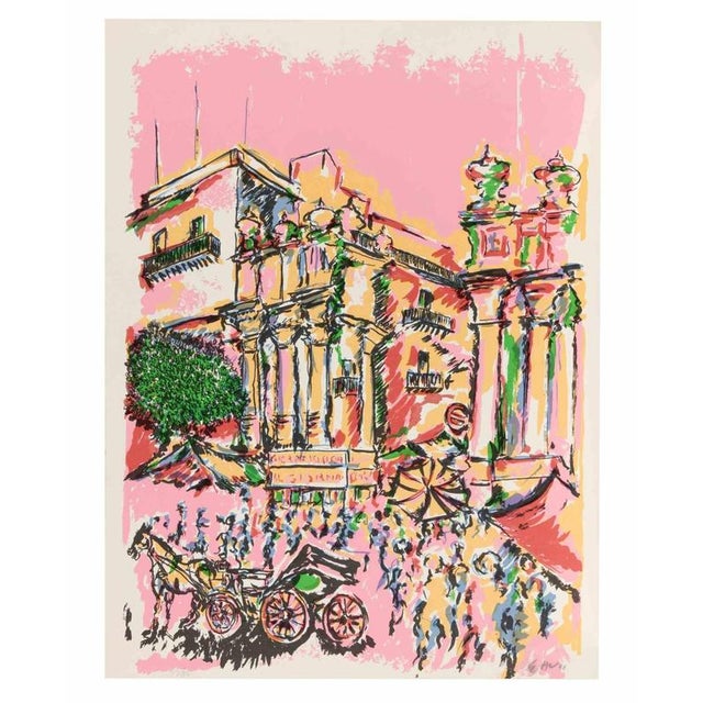 Screen print realized by Piero Gauli in 1970s. Edition of 80. Hand signed and numbered in pencil. Very good condition....