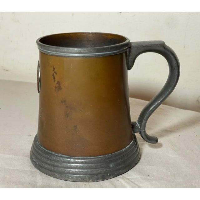 Antique 1905 Arts & Crafts Stein 24 Karat Club Ny John Frick Pewter Copper For Sale In New York - Image 6 of 11