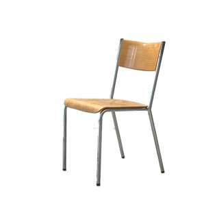 Swiss Bigla Stacking Chair in Beech For Sale