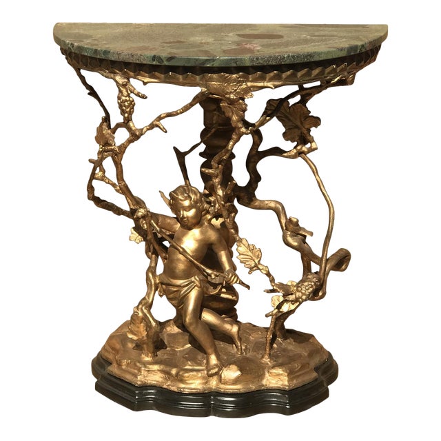 Venetian Giltwood Marble Console For Sale