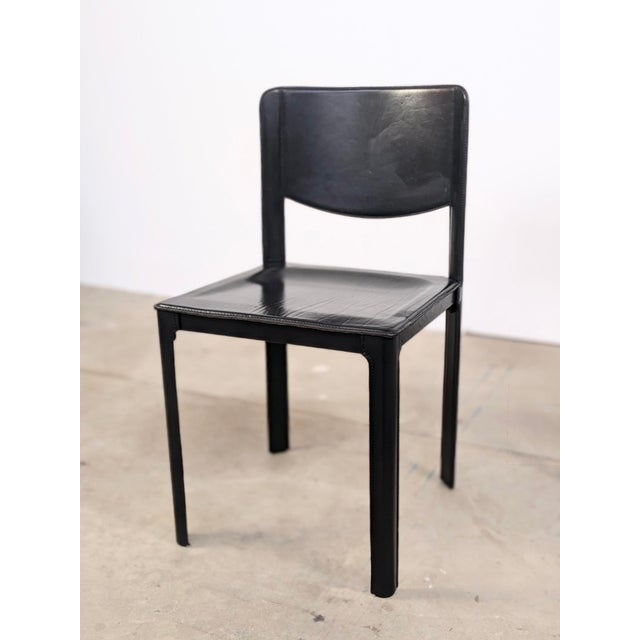Black Black Leather Chairs by Matteo Grassi, Italy, 1980, Set of 2 For Sale - Image 8 of 13