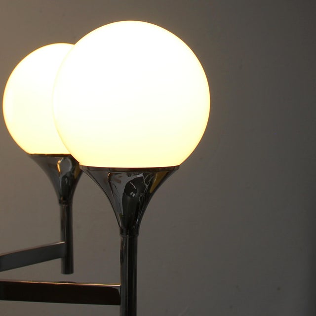 Italian Chrome-Plated Chandelier, 1970s For Sale - Image 3 of 8