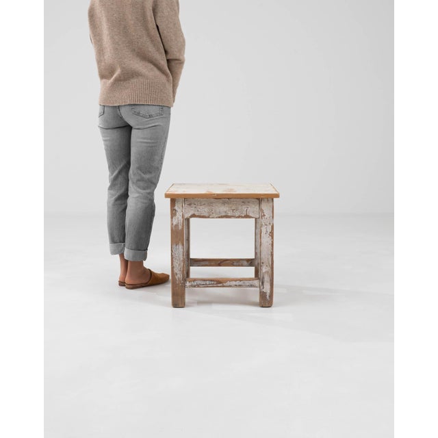 Early 20th Century Central European Wood Patinated Stool For Sale - Image 10 of 18