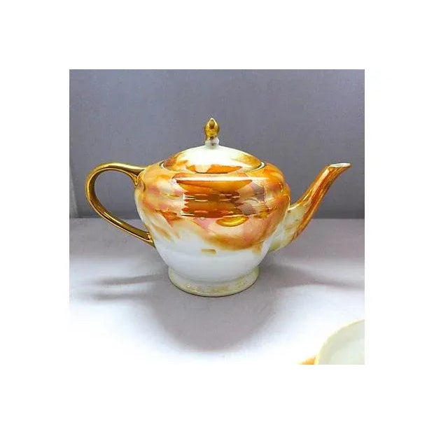 Transitional Lusterware Tea for Two Set For Sale - Image 3 of 8