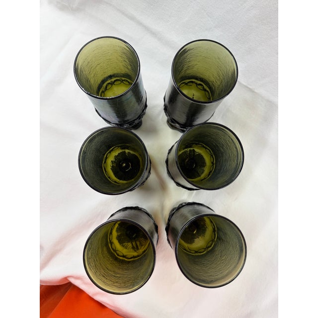 Tiffin Franciscan Glasses in the Madeira pattern in Olive Ice Tea goblets on pedestal. A beautifully heavy glass add a bit...
