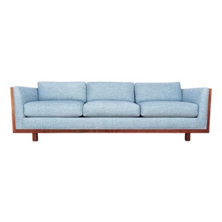 Teak Case Sofa in the Manner of Milo Baughman For Sale