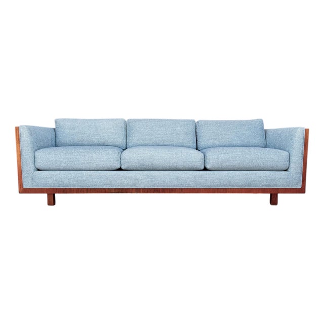 Teak Case Sofa in the Manner of Milo Baughman For Sale