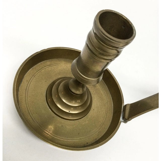 Vintage Brass Candle Holder For Sale - Image 4 of 10