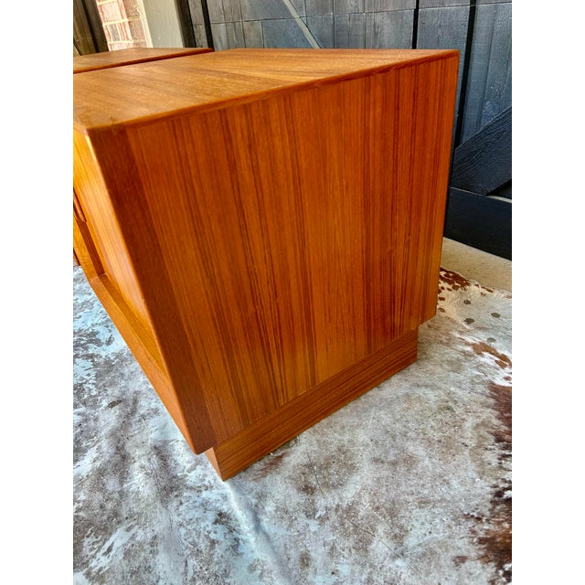 1960s Tambour Door Teak Nightstand or End Table Pair by Falster of Denmark For Sale In Dallas - Image 6 of 10