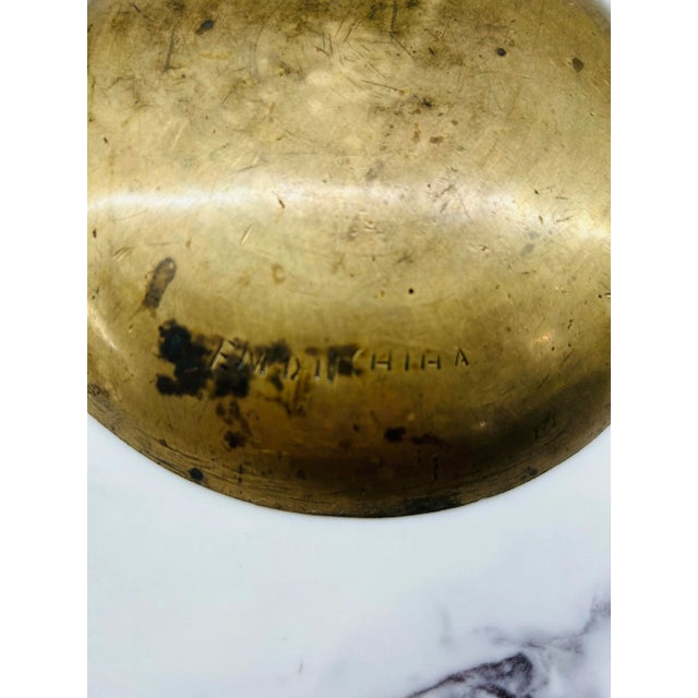Chinoiserie Small Vintage Chinoiserie Brass Dish For Sale - Image 3 of 4