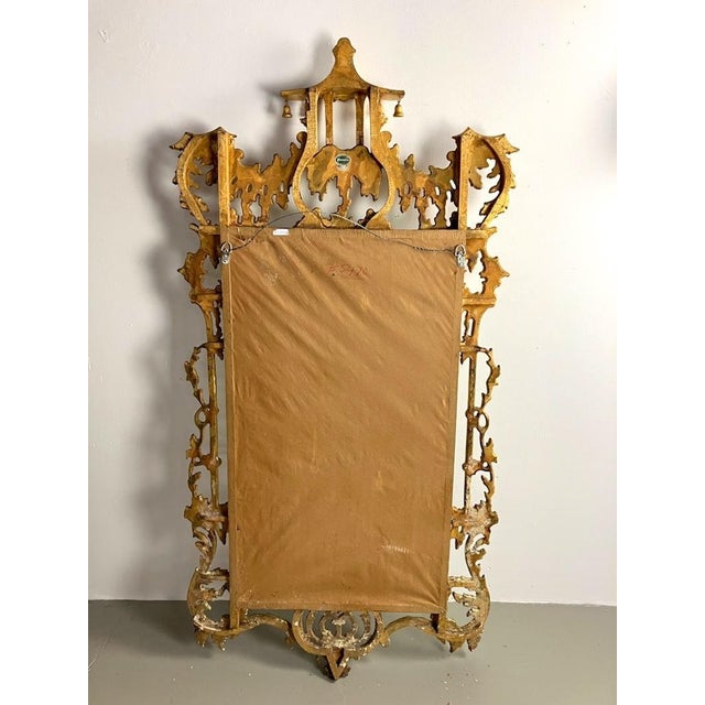 Gold Chinese Chippendale Gilt Wood Carved Frame Pagoda Mirror George III Style For Sale - Image 8 of 9
