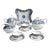 Antique Austrian Porcelain 10 Pc Tea Set Cobalt Blue and Gold, Fischer & Mieg Pirkenhammer For Sale