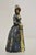 Victorian Antique Victorian Cast Iron Figural Colonial Woman Blue Dress Painted Door Stop For Sale - Image 3 of 9