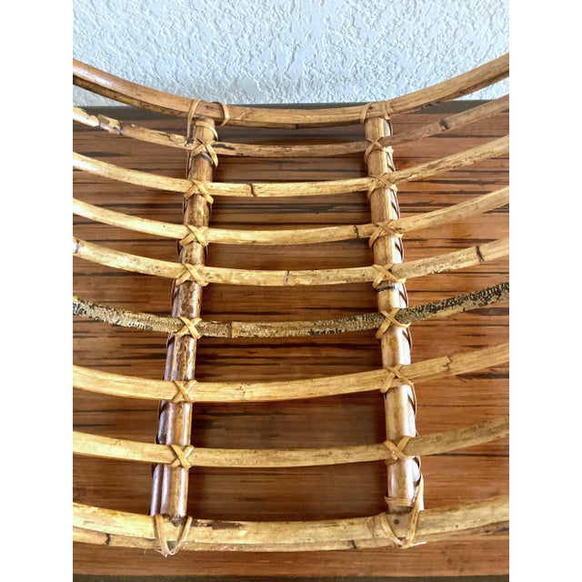 Tan Late 20th-Century Albini-Inspired Tortoise Shell Bamboo Media Holder For Sale - Image 8 of 13