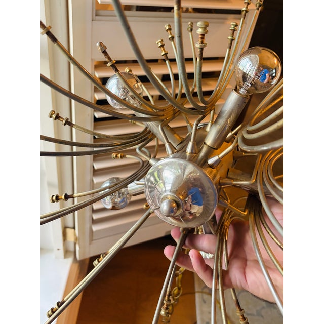 1970s Italian Smoked Glass Sputnik Chandelier, Attributed to Fontana Arte For Sale - Image 10 of 12