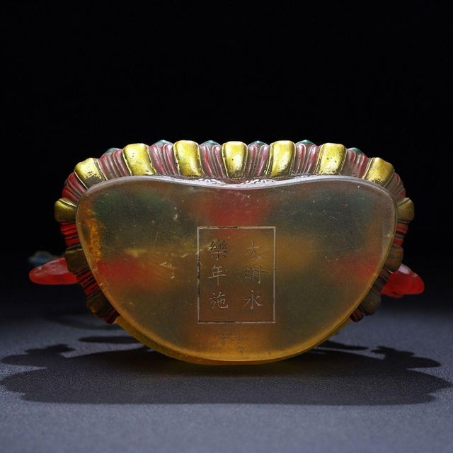 Vintage Liuli Glass Manjushri Bodhisattva Sculpture For Sale - Image 9 of 10